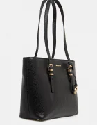 MICHAEL Michael Kors шопинг чанта дамска от кожа QUINN черна 30T5GQNT2L