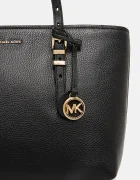 MICHAEL Michael Kors шопинг чанта дамска от кожа QUINN черна 30T5GQNT2L