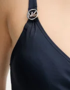 MICHAEL Michael Kors Цял бански LOGO TRIM SURPLICE ONE PIECE в червено с леко подплатени чашки MM7M759