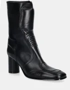 MM6 Maison Margiela Кожени боти в черно с дебел ток S66WU0136.P3350.T8013