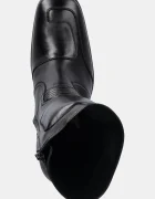 MM6 Maison Margiela Кожени боти в черно с дебел ток S66WU0136.P3350.T8013