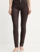 Morgan панталон slim fit дамски с памук кафяв с ниска талия PALAO