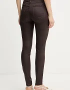 Morgan панталон slim fit дамски с памук кафяв с ниска талия PALAO