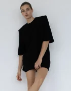 Muuv. Muuv лятна рокля с памук UFF черна с изчистена шарка