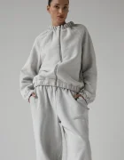 Muuv. Muuv суичър с цип дамски с памук SMOOTH COTTON сив