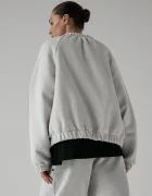 Muuv. Muuv суичър с цип дамски с памук SMOOTH COTTON сив