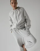 Muuv. Muuv суичър с цип дамски с памук SMOOTH COTTON сив