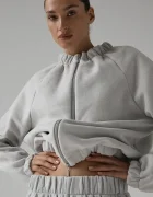 Muuv. Muuv суичър с цип дамски с памук SMOOTH COTTON сив