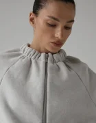 Muuv. Muuv суичър с цип дамски с памук SMOOTH COTTON сив