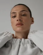 Muuv. Muuv суичър с цип дамски с памук SMOOTH COTTON сив