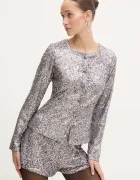 Never Fully Dressed Риза Gunmetal Alexa Sequin Cardigan