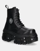 New Rock Кожени кубинки ITALI NEGRO GRUESO TANK CASCO NEGRO TORNILLOS