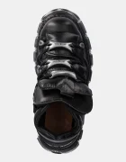 New Rock Кожени маратонки Itali Negro + Nomada Negro + Tower Negro Acero в черно M-106-S1