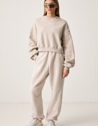 Nike Sportswear спортен панталон дамски от полар бежов със стандартна талия IU5217.236