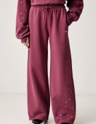Nike Sportswear спортен панталон дамски с памук Studio Fleece розов IX7048.654