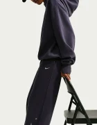 Nike Sportswear спортен панталон дамски с памук Studio Fleece сив IX7048.013