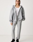 Nike Sportswear спортен панталон дамски с памук Studio Fleece сив със стандартна талия IM8076.063