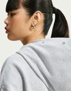 Nike Sportswear суичър с качулка дамски с памук Studio Fleece сив IX7043.012