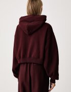 Nike Sportswear суичър с цип и качулка дамски с памук Studio Fleece кафяв IM8499.658