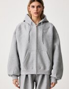Nike Sportswear суичър с цип и качулка дамски с памук Studio Fleece сив IQ6798.063