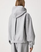 Nike Sportswear суичър с цип и качулка дамски с памук Studio Fleece сив IQ6798.063