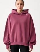 Nike Sportswear уголемен суичър дамски с памук Studio Fleece розов IX7043.654