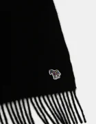 Paul Smith Вълнен шал мъжки в черно с изчистен дизайн M1A-150K-PZEBRA