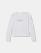Pepe Jeans Детска блуза с дълги ръкави Hana В бяло с принт