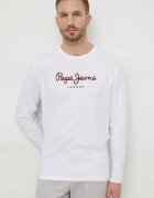 Pepe Jeans Памучна блуза с дълги ръкави Eggo Long N в бяло с принт