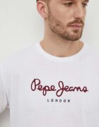 Pepe Jeans Памучна блуза с дълги ръкави Eggo Long N в бяло с принт