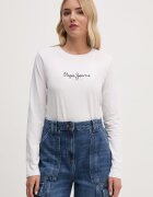 Pepe Jeans Памучна блуза с дълги ръкави FIORE LS в бяло PL505947