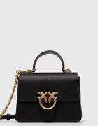 Pinko чанта crossbody дамска от кожа черна 100071 A0F1