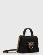 Pinko чанта crossbody дамска от кожа черна 100071 A0F1