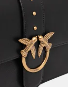 Pinko чанта crossbody дамска от кожа черна 105857 A0F1