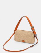 Pinko чанта crossbody дамска от сплетена материя бежова 106661 A391