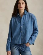 Polo Ralph Lauren Дънкова риза дамска в синьо със свободна кройка с класическа яка 211969457