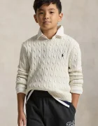 Polo Ralph Lauren Памучен пуловер в бяло от лека материя 323702674024