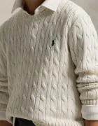 Polo Ralph Lauren Памучен пуловер в бяло от лека материя 323702674024