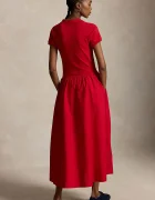 Polo Ralph Lauren разкроена рокля от памук с еластан червена 211B17443