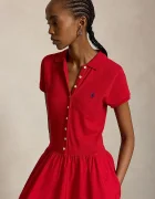 Polo Ralph Lauren разкроена рокля от памук с еластан червена 211B17443