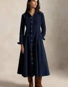 Polo Ralph Lauren разкроена рокля с памук тъмносиня 211B17452