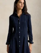Polo Ralph Lauren разкроена рокля с памук тъмносиня 211B17452