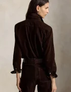 Polo Ralph Lauren риза дамска от памук кафява 211A93203