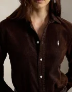 Polo Ralph Lauren риза дамска от памук кафява 211A93203