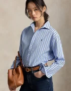 Polo Ralph Lauren риза дамска от памук синя на райе 211910743