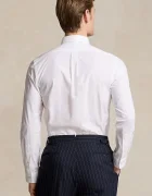 Polo Ralph Lauren Риза мъжка в бяло с кройка по тялото с яка с копче