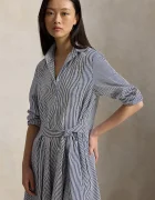 Polo Ralph Lauren рокля тип риза от памук тъмносиня на райе 211B17476