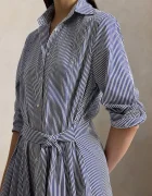 Polo Ralph Lauren рокля тип риза от памук тъмносиня на райе 211B17476