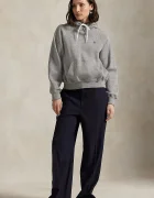 Polo Ralph Lauren Суичър ARCTIC FLEECE в сиво с качулка с меланжов десен 211971698004