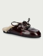 posa пантофи дамски от кожа Boat Loafer Mule бордо PW104.501